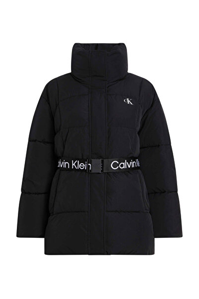 Calvin Klein Kadın Göğüste Marka Logolu İmza Dokulu Bel Kemerli Fermuar Ve Çı...