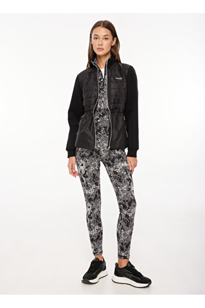 Discovery Expedition Siyah Kadın Dik Yaka Basic Kapitone Sweatmont D3WL-SWT10