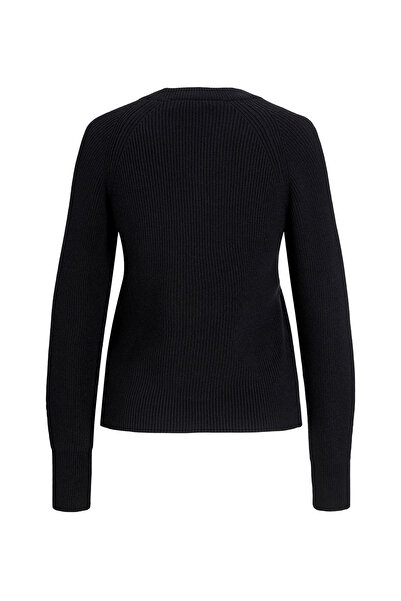 JJXX Bisiklet Yaka Rahat Düz Siyah Kazak Kadın JXTILDE CREW NECK KNIT