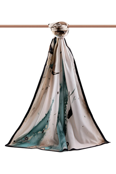 Vissona LUXURY MEDINA BATIK CU MOTIV VERDE PETROL - CULOARE BEJ 75X195 ȘAL ANTI-ÎNCHIDERE TIP CUSUT MUSK CREEP ITALIA