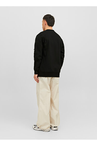 Jack & Jones Bisiklet Yaka Siyah Erkek Sweatshırt 12240222_JCOSHADE SWEAT CRE...