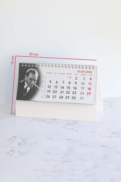 Mapi 2026 Atatürk Masa Takvimi - 15 Yapraklı Piramit Takvim (14X22 CM)