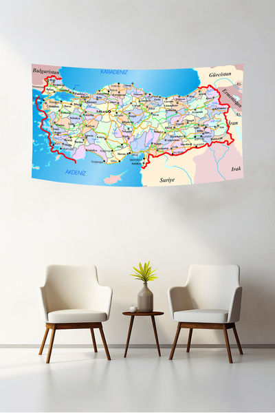 vodler Географічна карта Туреччини настінна шпалера