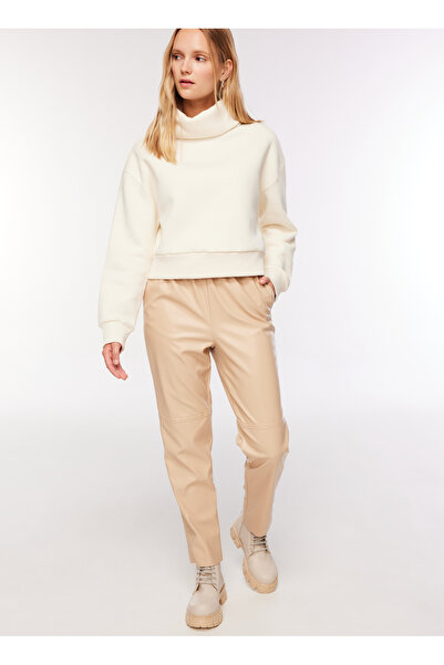 FABRIKA COMFORT Lastikli Bel Basic Bej Kadın Pantolon FC3WL-PNT27