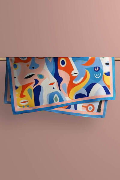 Modabutik A66 Portrait Patterned Bandana