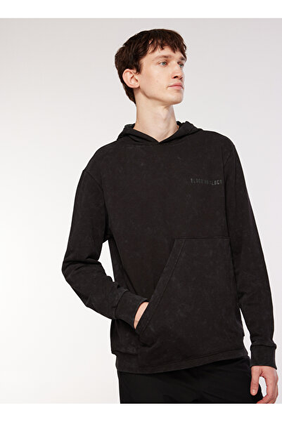 Black On Black Kapüşon Yaka Yıkamalı Antrasit Erkek Sweatshırt B3WM-SWT72