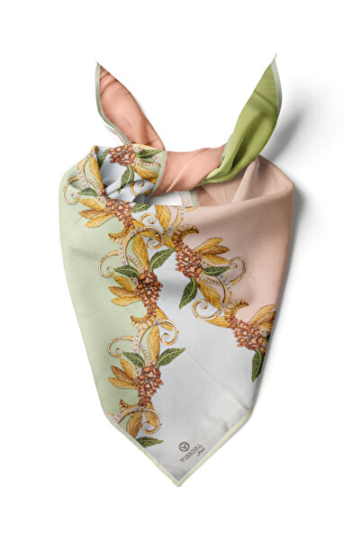 Vissona %100 İpek Kadın Desenli Bandana 80x80