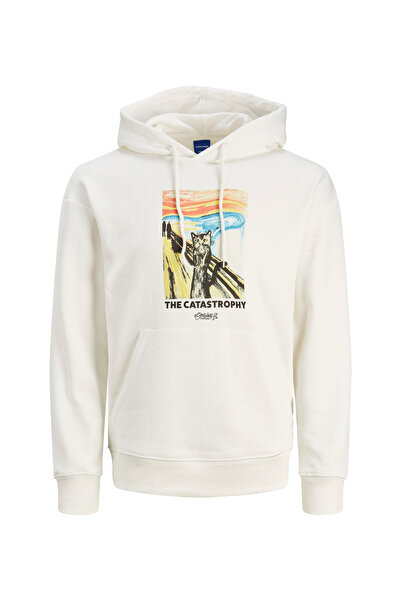 Jack & Jones Kapüşon Yaka Kırık Beyaz Erkek Sweatshırt 12243619_JOROPUS SWEAT...