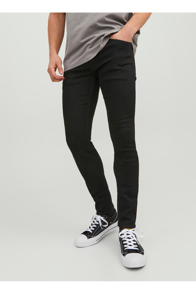 Jack & Jones 12237365_JJILIAM JJORIGINAL MF 773 Siyah Erkek Düşük Bel Skinny Fit Denim Pantolon