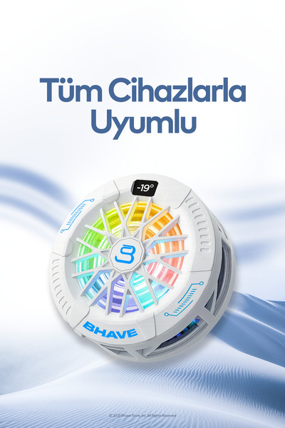 Bhave آيس كيو |   مبرد الهاتف |   ماج سيف و كليب |   3 مراحل مروحة صامتة مع شاشة LED RGB