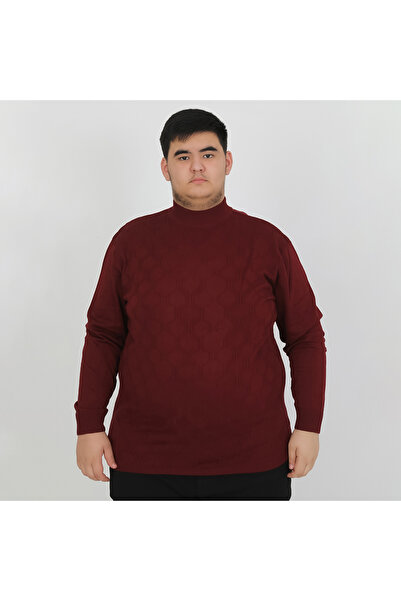 Ramon Miele Men's Plus-Size Patterned High-Neck Knitwear