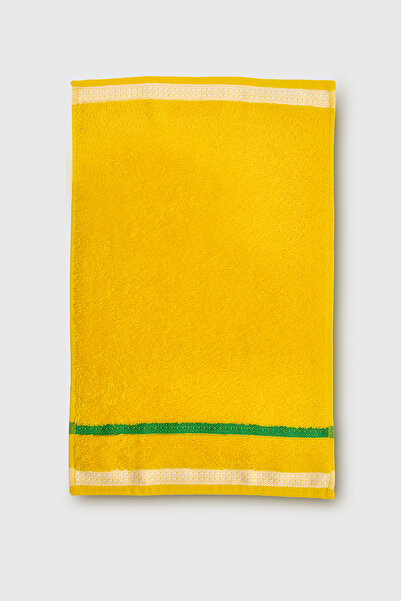 Benetton Home 3 Pieces Bath Towel Hand Face Body Yellow 100% Cotton 50X90 cm Hand Towel