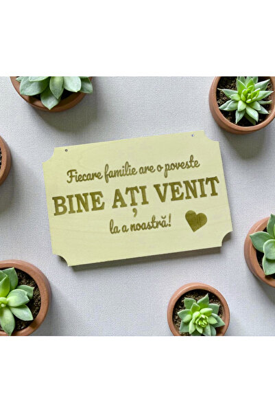 OEM Placă personalizată din lemn „Bine ati venit” pentru nuntă 30x20 cm