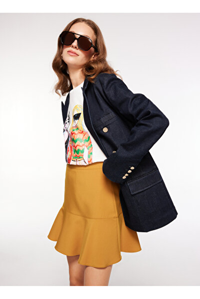 Fabrika Kruvaze Yaka İndigo Kadın Blazer F3WL-CKT7
