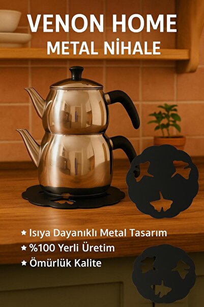 VENON Гінко Лист Термостійкий Металевий Піддон – Кухонний та Чайник Підставка Кухонне Приладдя