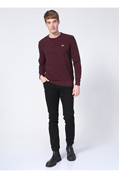Lee Bisiklet Yaka Regular Fit Düz Şarap Erkek Kazak L212149810_Knitwear Crew Neck