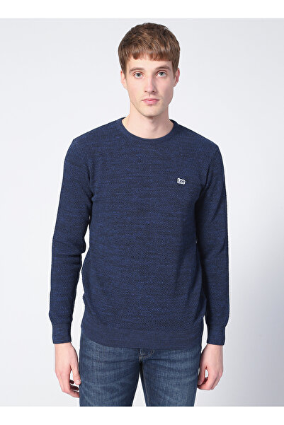 Lee Bisiklet Yaka Regular Fit Düz Mavi Erkek Kazak L212149400_Knitwear Crew Neck