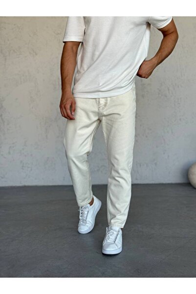 Gambocci Men's Comfortable Fit Boyfriend High Waist Pants