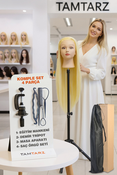 TAM TARZ Maneken za obuku frizera Platinum + željezni stativ + stolni aparat ...