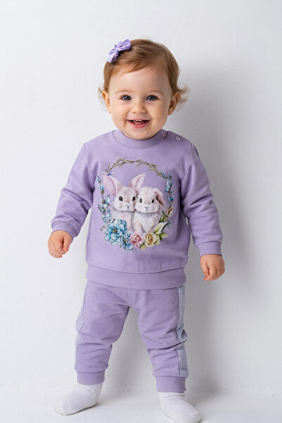 Butik MyPrettyBaby TAVSANCIK BASKI KIZ BEBEK ALT UST TAKIM