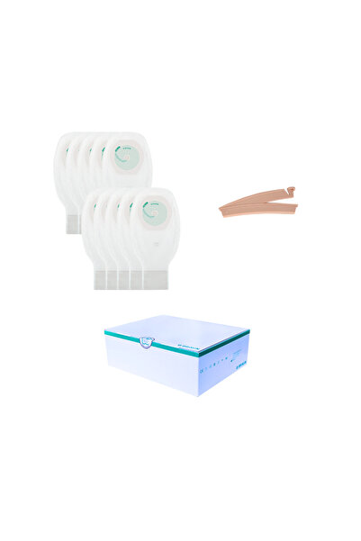 B-Braun Set 10 pungi de colostomie/ileostomie, B Braun, 10-70 mm, cu evacuare si clema, transparenta