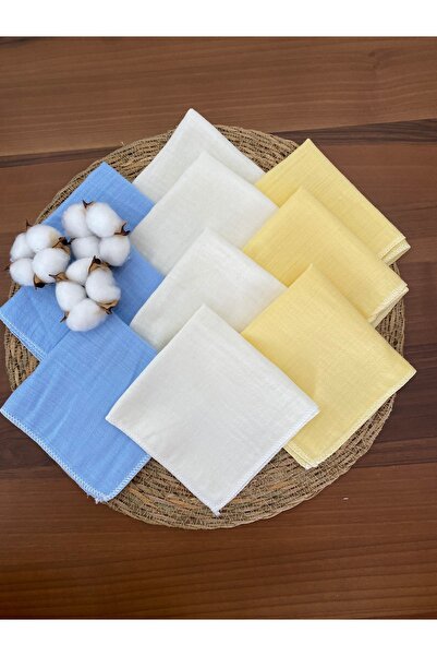 GLORY BABY 10'lu Müslin Bebek Ağız Mendili,Ter Bezi %100 Pamuk 25x25 Cm