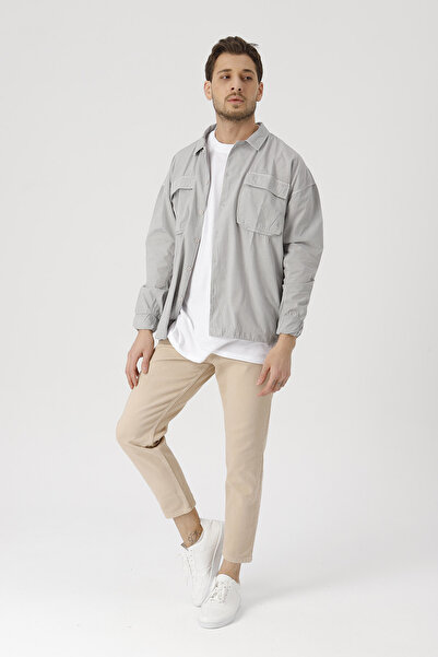 Gambocci Ανδρικό κρεμ Boyfriend παντελόνι με άνετη εφαρμογή