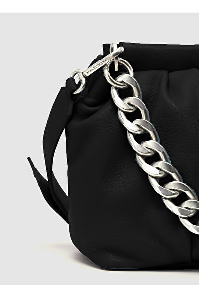 Les Visionnaires Siyah 17x9x33 Kadın Deri Çapraz Çanta AMYSILKY1001