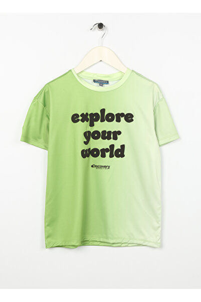 Discovery Expedition Baskılı Neon Yeşil Erkek Çocuk T-Shirt COME BOY
