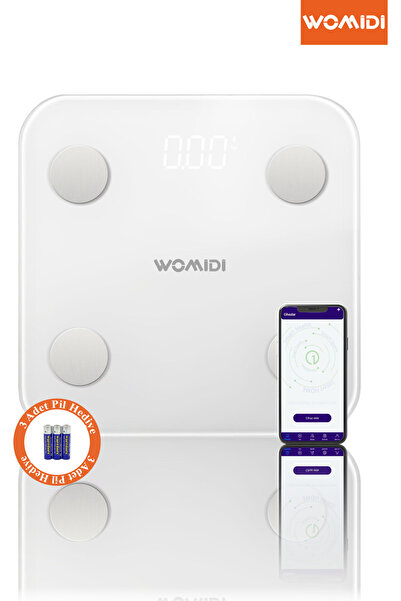 womidi Akıllı Dijital Baskül – Mobil Uyumlu Baskül Yağ Su Kas Vücut Kitle End...