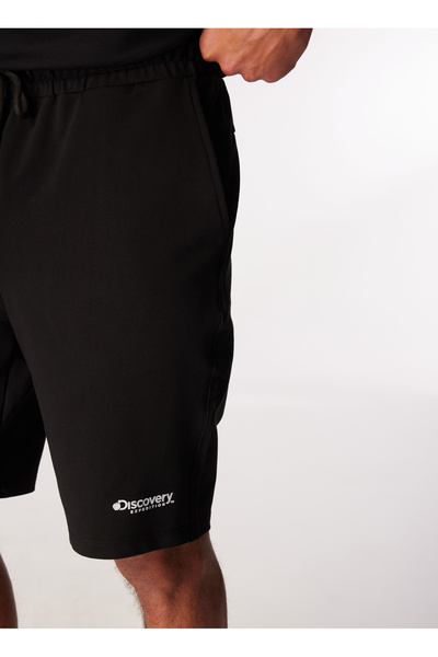 Discovery Expedition Siyah Erkek Baskılı Sweat Şort DESTI