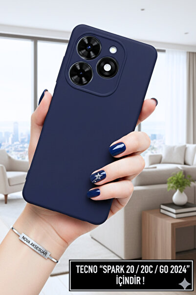 cepmoda TECNO "SPARK 20/20C/GO 2024" telefon kılıfı Slim sOft - iNce Esnek Arka Kapak - LACİVERT