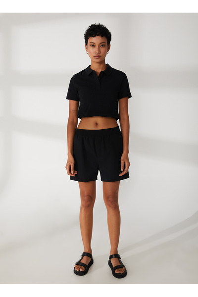 Discovery Expedition Discovery Expedition Standart Siyah Kadın Sweat Şort W-LOXA