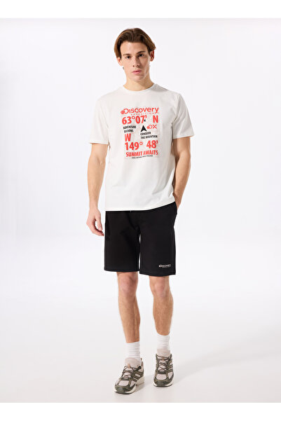 Discovery Expedition Siyah Erkek Baskılı Sweat Şort DESTI