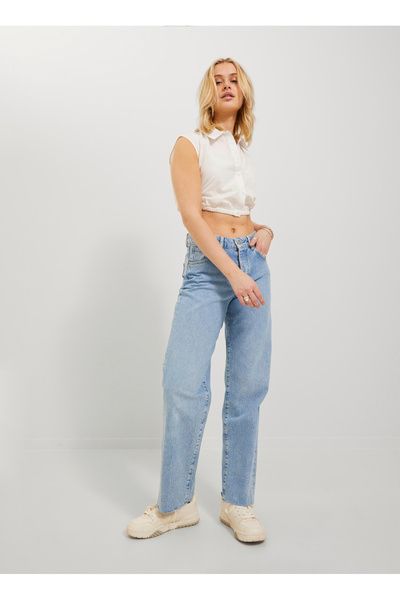 JJXX Normal Gömlek Yaka Beyaz Kadın Gömlek 12234997