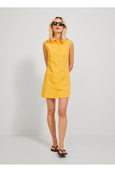 JJXX Gömlek Yaka Turuncu Maksi Kadın Elbise 12234999