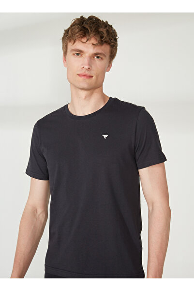 Fred Mello Bisiklet Yaka Siyah Erkek T-Shirt FM23S07TGBLACK