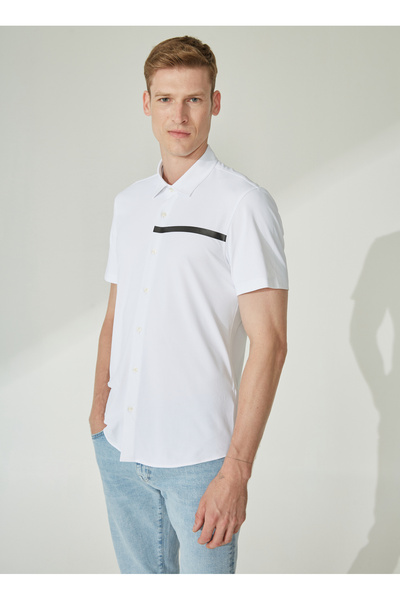 Fabrika Beyaz Erkek Kısa Kollu Gömlek MARTINUS