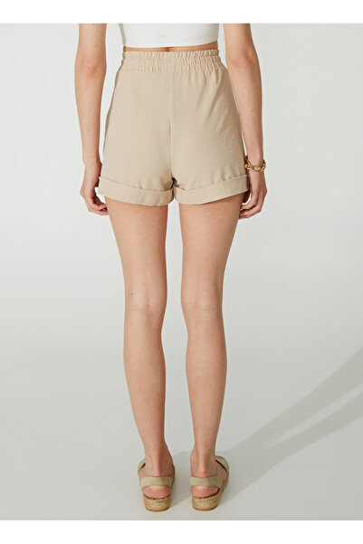 People By Fabrika Normal Bel Normal Bej Kadın Şort DUN