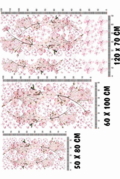 Kt Grup Japonya Sakura Çiçekleri Modern Duvar Sticker Seti