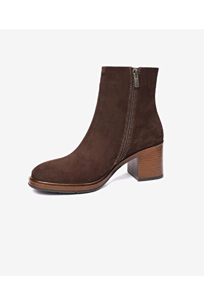 Greyder Kadın Kahve Nubuk Hakiki Deri Topuklu Bot 4K2UB59153