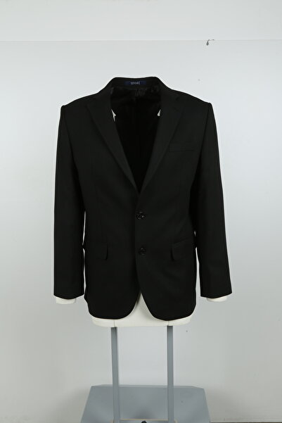 SÜVARİ Siyah Erkek Mono Yaka Regular Fit Armürlü Takım Elbise TK1007000204