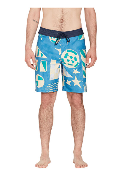 Volcom Mavi Erkek Kısa Şort Mayo A0812308_Volcom Geo Stoney 19 Ain Ş