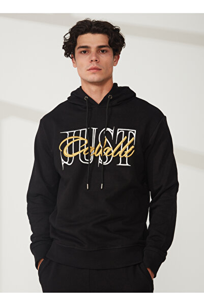 Just Cavalli Kapüşon Yaka Siyah Erkek Sweatshırt 74OBII07CF400899