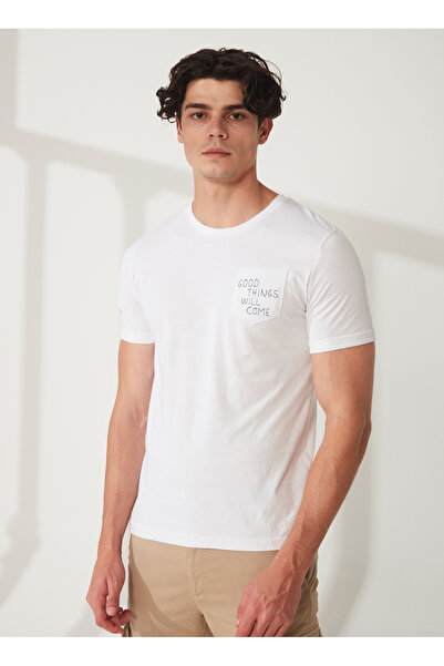 Fred Mello Bisiklet Yaka Beyaz Erkek T-Shirt FM23S16TGWHITE