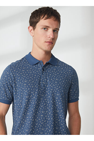 Lee Cooper تي شيرت رجالي بياقة بولو نيلي 232 LCM 242036 NEWBERNARD INDIGO