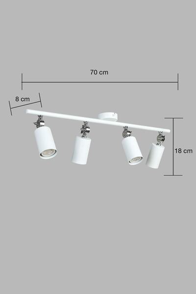 Bozyaka Aydınlatma Ector 4'lü Beyaz&krom Kaplama Aplik Hareketli Modern Iç Mekan (GÜNIŞIĞI LED AMPULLER DAHİLDİR.)