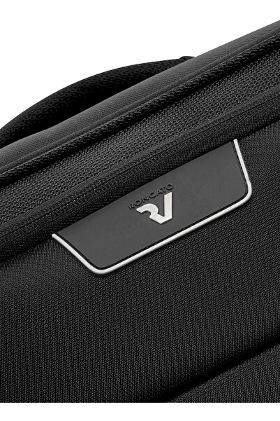 Roncato Siyah Unisex 55x40x20 cm Kabin Boy Çekçekli Kumaş Valiz JOY TROLLEY EXPANDABLE Nero