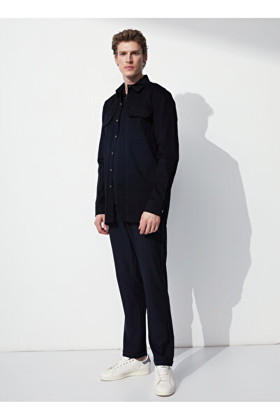 Fabrika Basic Ceket Yaka Düz Siyah Erkek Gömlek GERARDO