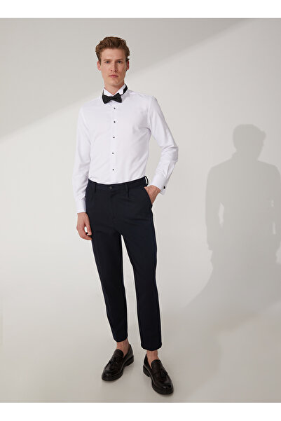 Fabrika Basic Ata Yaka Düz Beyaz Erkek Gömlek AKIO ATA